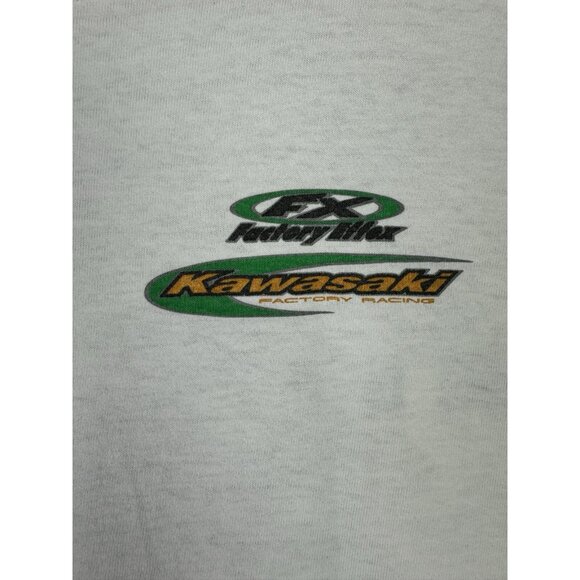 Vintage 90's Kawasaki Racing Ricky Carmichael Factory Effex White Shirt Promo - Picture 12 of 16